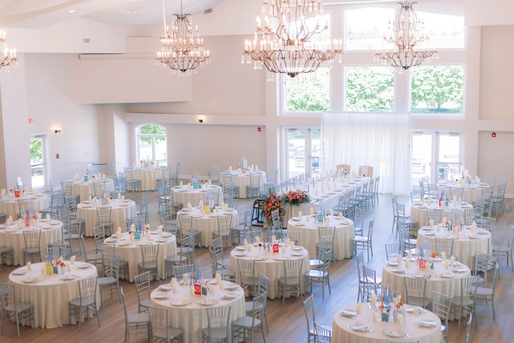 Fountains Ballroom wedding reception set-up for the Bennetts.