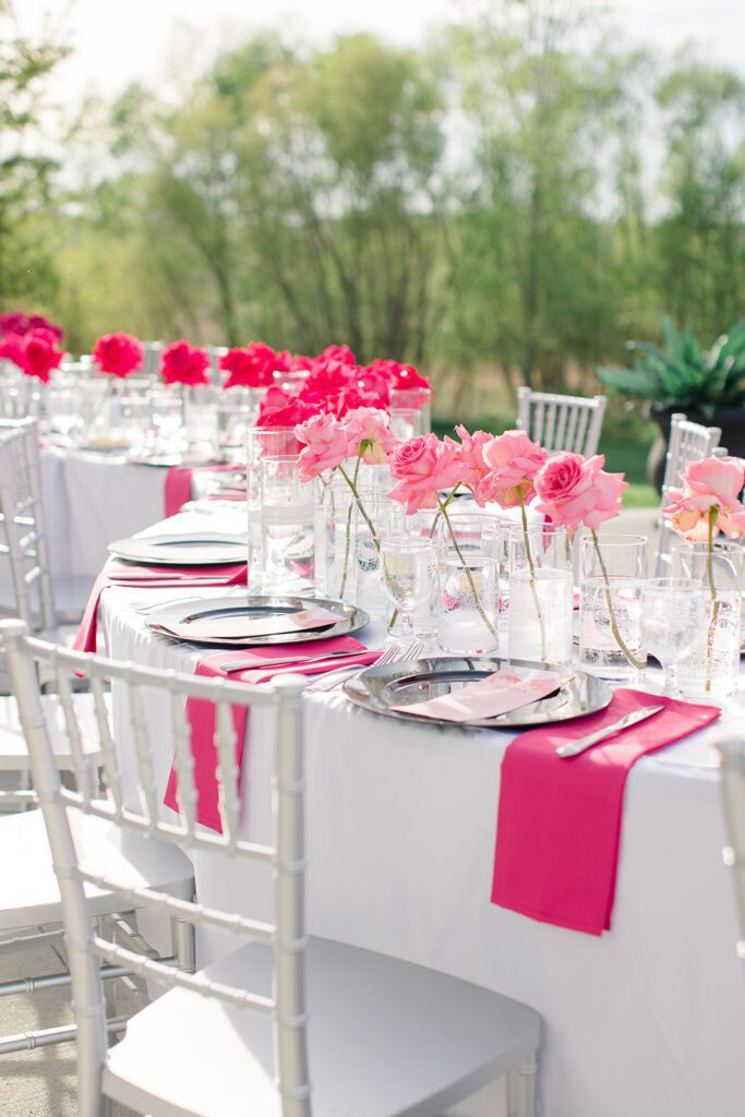 An outdoor dinner at the Fountains Ballrooom